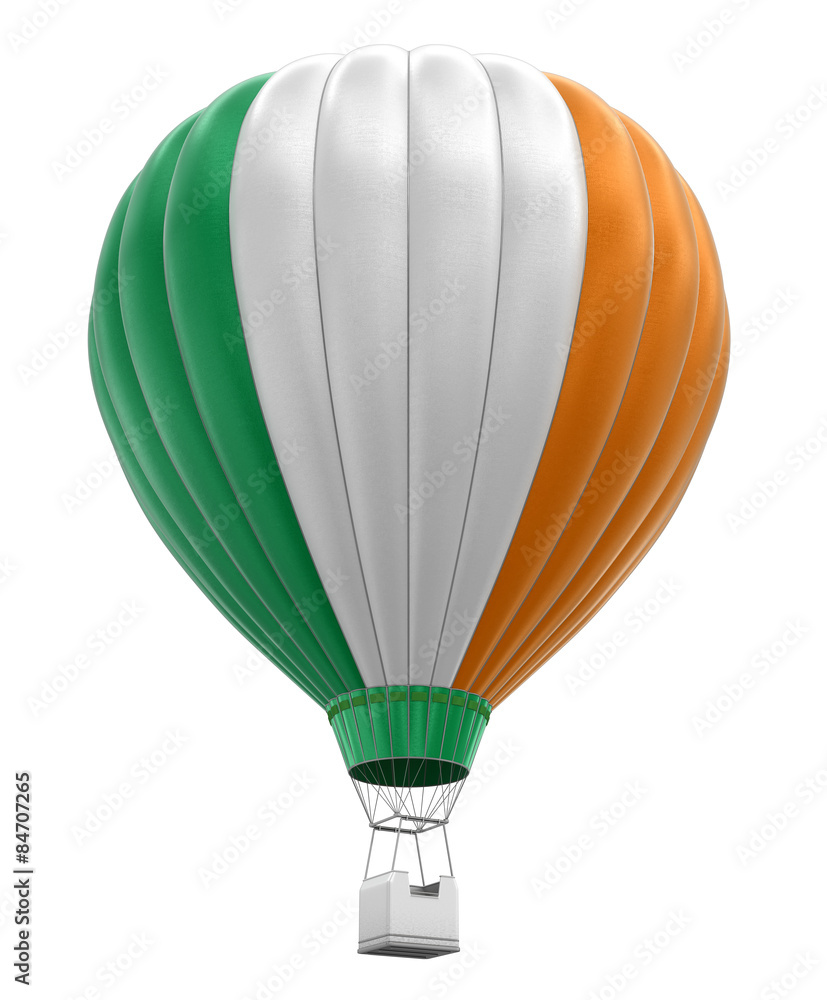 Fototapeta premium Hot Air Balloon with Irish Flag (clipping path included)