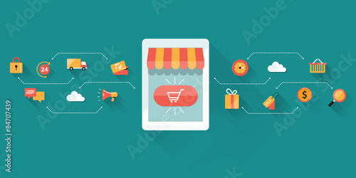 business mobile online shopping and e-marketing 
