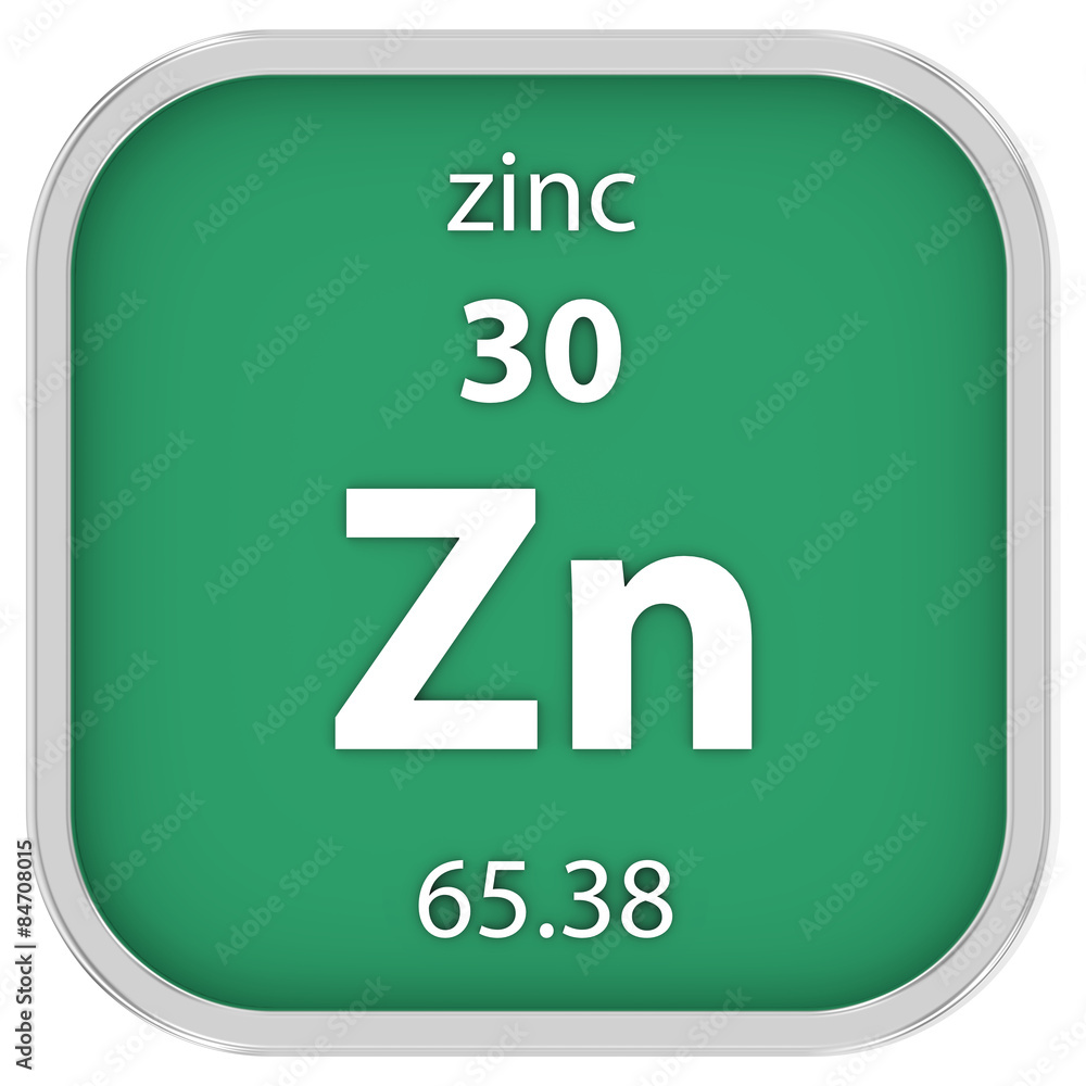 Zinc material sign Zinc material sign