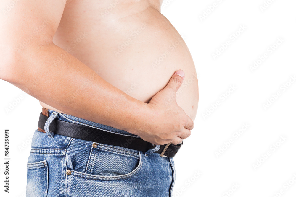 Fototapeta premium Man with unhealthy big belly