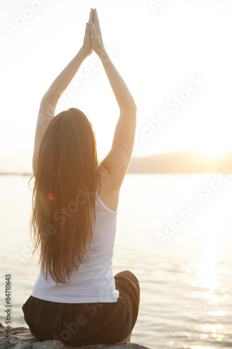 Relaxation on the water outdoors, woman