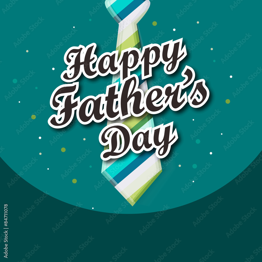 Greeting card with stylish necktie for Father's Day celebration. 