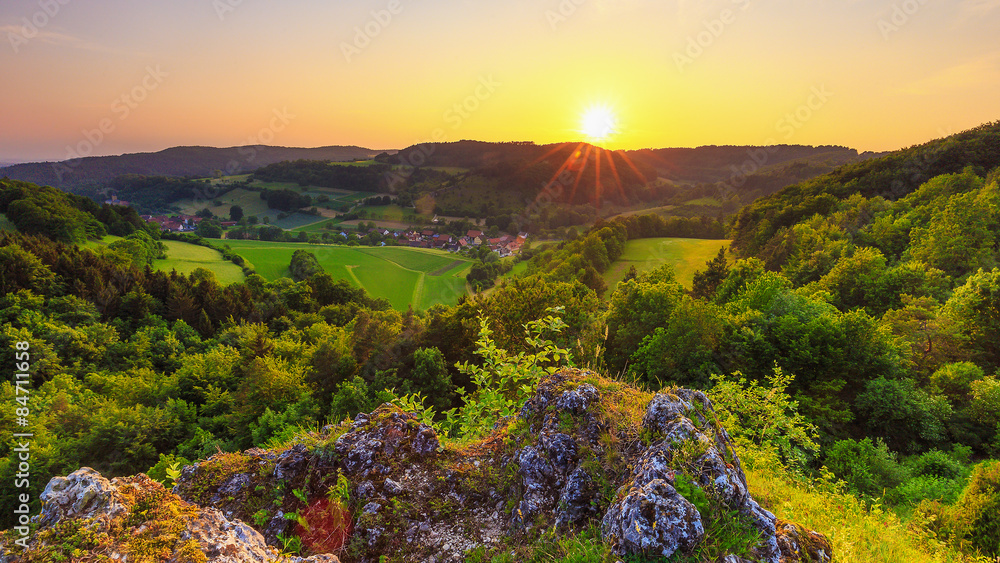 Summer Landscape in the Franconian Switzerland, Germany.