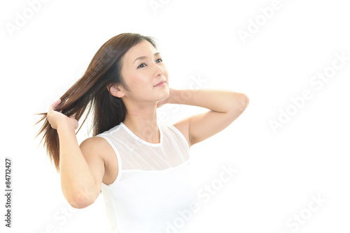 Wallpaper Mural ヘアケアをする女性 Torontodigital.ca