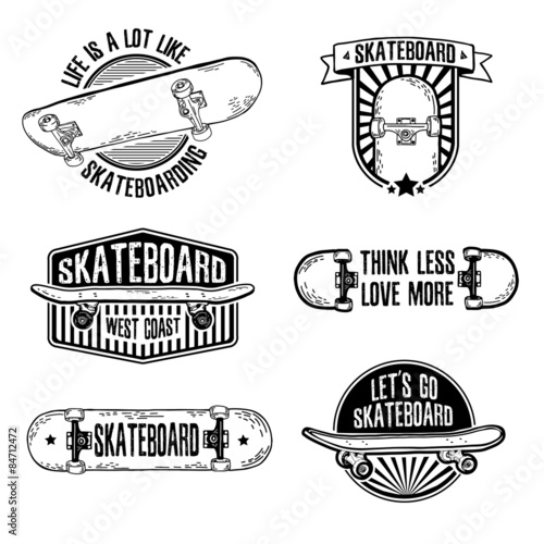 Set of vintage black and white logos, badges, badges, labels