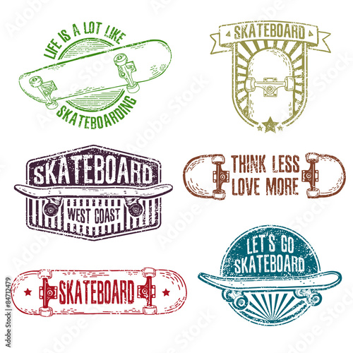 Set of vintage color logos, badges, badges, labels, stickers