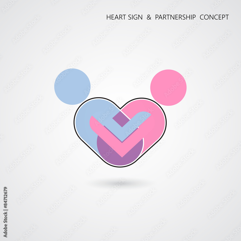 Creative heart shape and human symbol with business concept. Creative heart shape and human symbol with business concept.