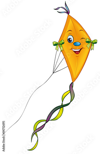 fiegender Papierdrache im Herbst 