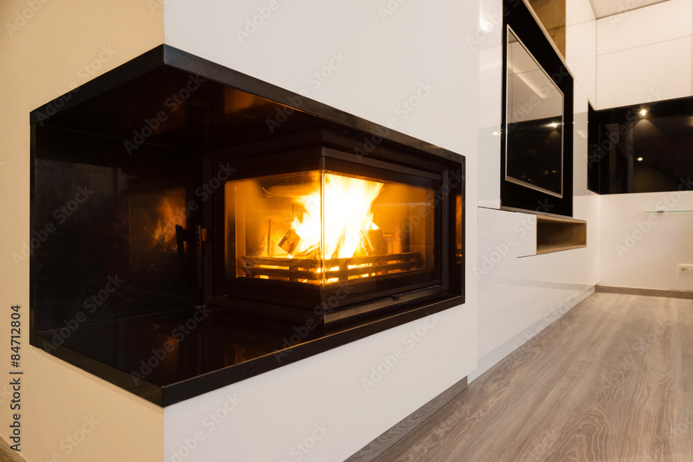 interior of beautiful modern living room with fireplace interior of beautiful modern living room with fireplace