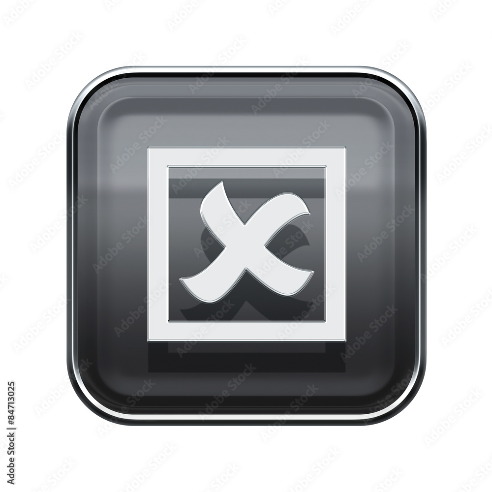 close icon glossy grey, isolated on white background close icon glossy grey, isolated on white background