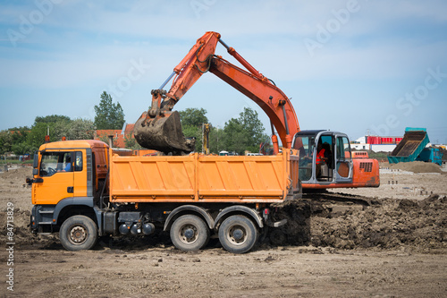 excavator in action