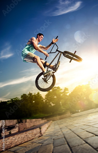 Tableau sur toile bmx bike rider on the highlights