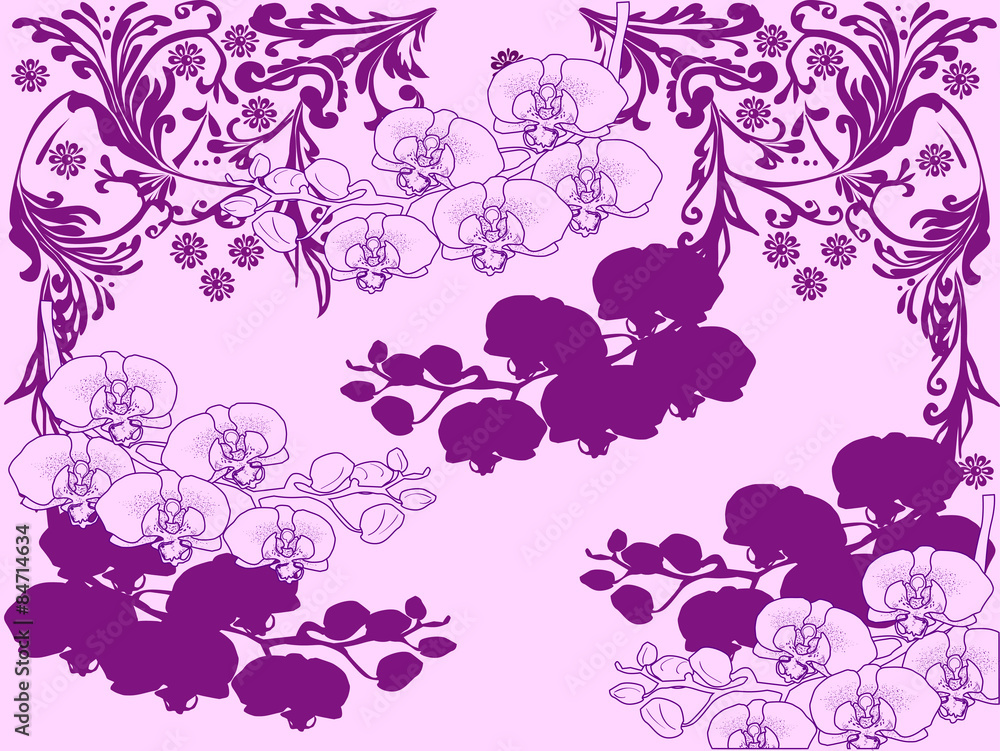 purple and pink orchid floral decoration