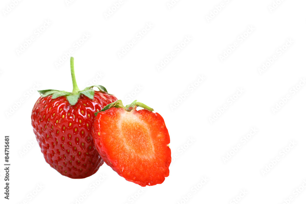 fresh strawberries in a cut isolated fresh strawberries in a cut isolated