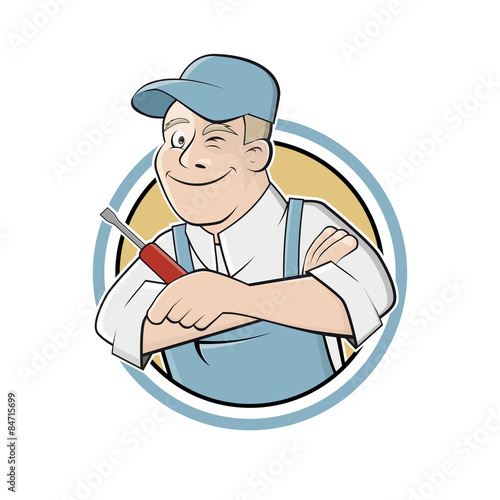 techniker mechaniker vektor clipart illustration