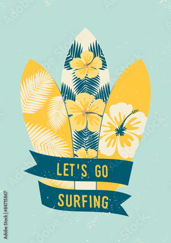 Let's Go Surfing Poster Design