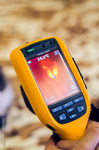 Thermogramm of the cat. Infrared inspection of pet