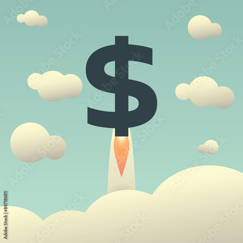 Dollar rising as a rocket. Increase of dollar value on