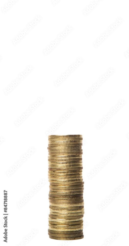 Malaysian coins over white background Malaysian coins over white background
