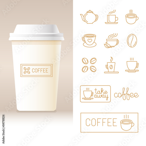 Vector realistic coffee to go cup template