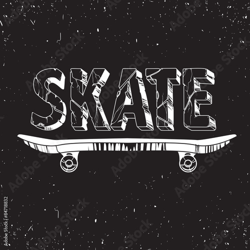 Skate board typography t-shirt graphics,sport,vectors and seamless pattern