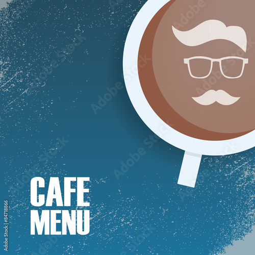 Hipster cafeteria menu template, vintage style with grunge