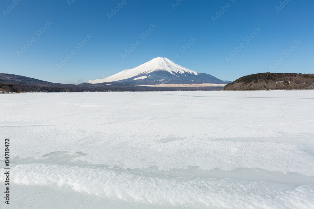 Mount Fuji Iced Yamanaka Lake