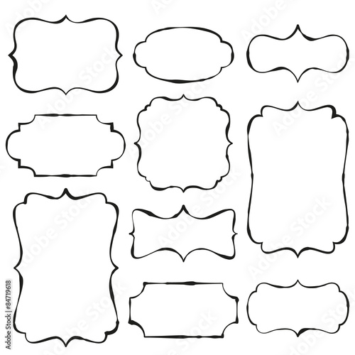 Vintage doodle frames with copy space