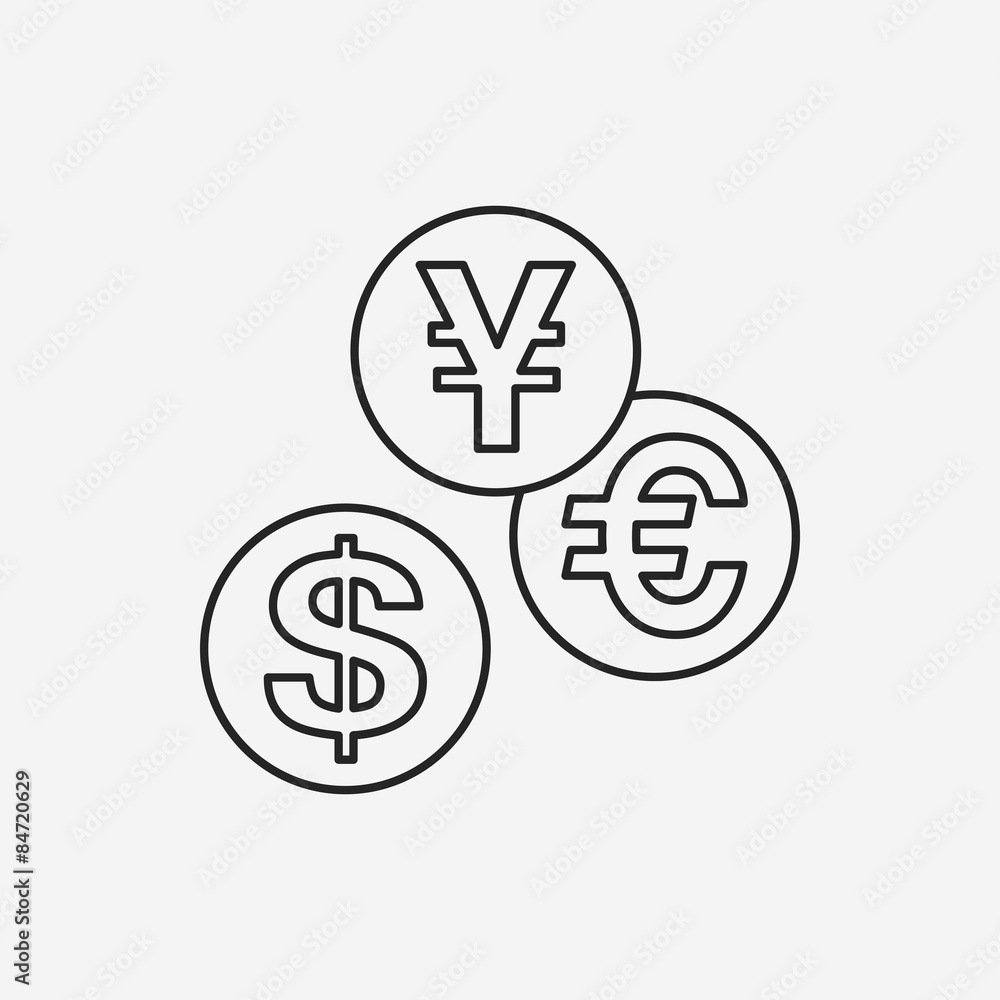 financial money symbol line icon financial money symbol line icon