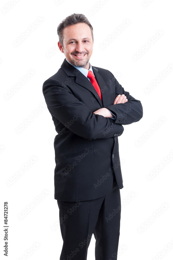 Business man standing confident Business man standing confident