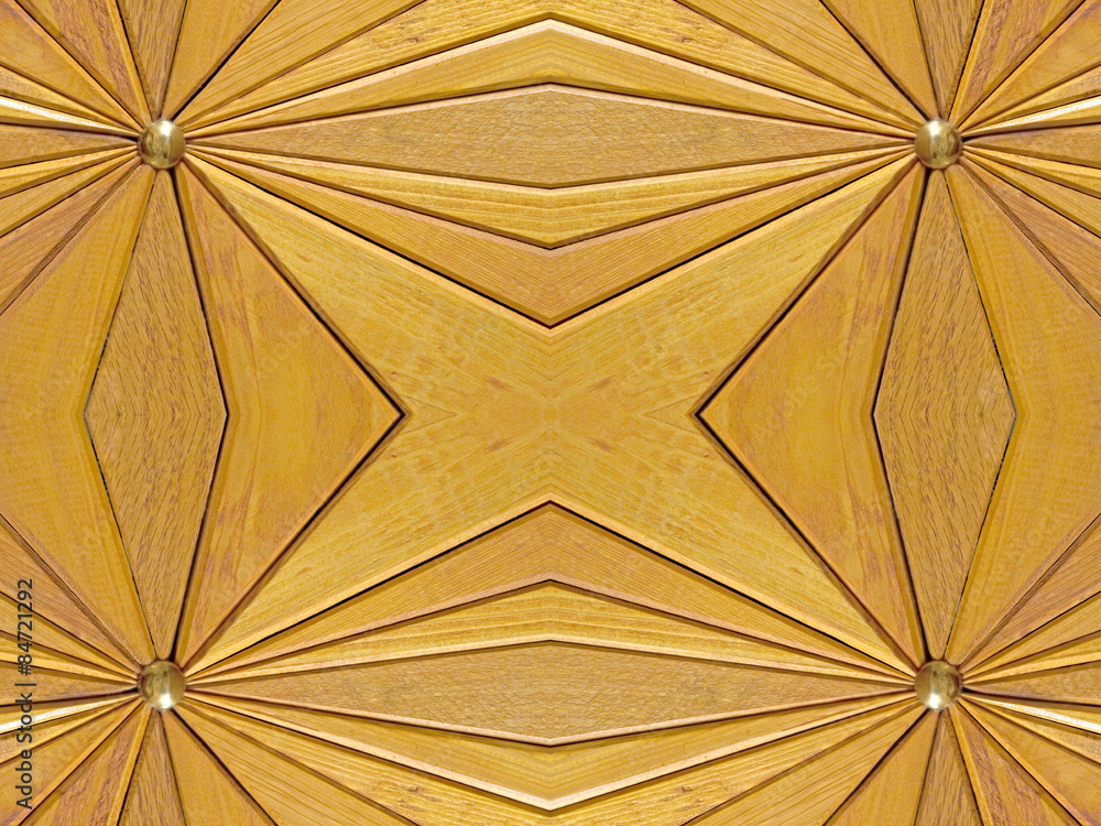 Wooden segments.Kaleidoscope background.