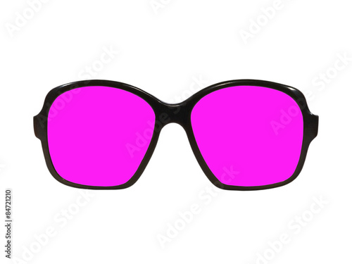 Pink glasses taken closeup.Isolated.