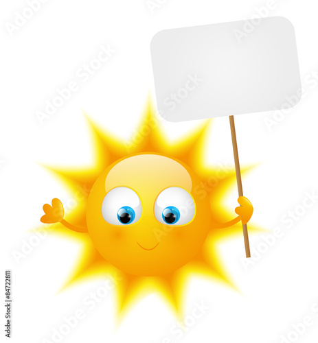 Cartoon Sun with paper plate