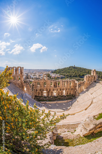  Odeon theatre in Athens, Greece, view from Acropolis