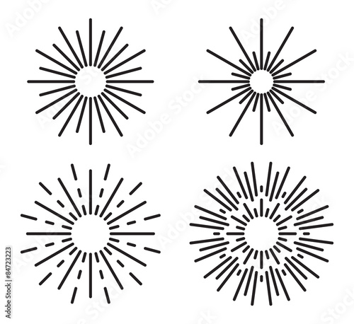 Vintage sunburst vector set