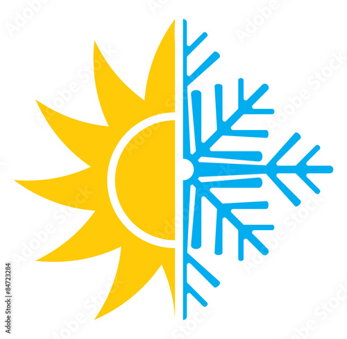 Air conditioning vector icon - summer winter