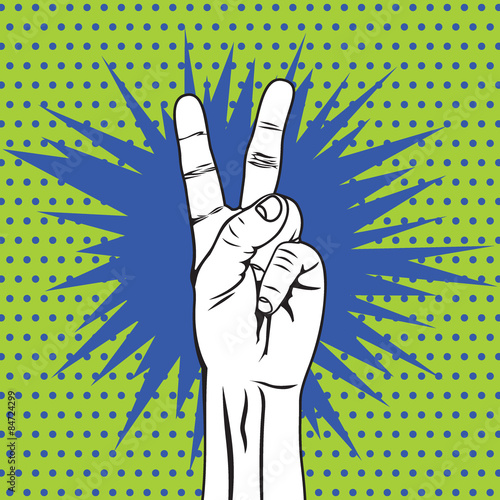 two fingers pop art illustration