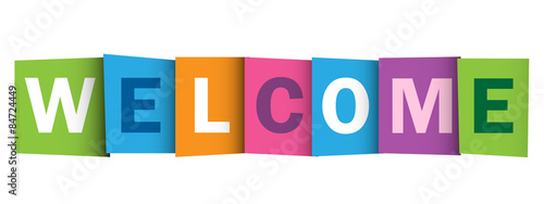 "WELCOME" Overlapping Letters Vector Icon