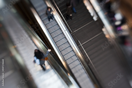 People on an escalator