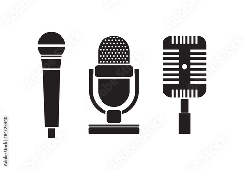 Microphone vector icon set