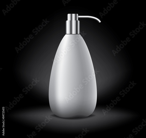 Blank cosmetic bottle for liquid soap, vector object