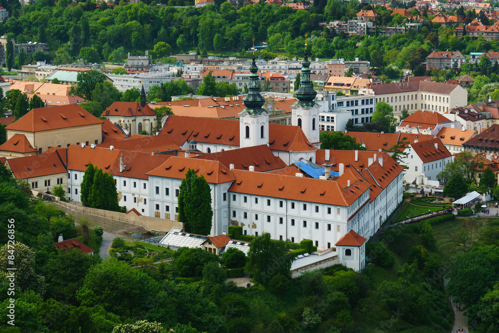 Strahov Monastery in Praque, view from Petrin.The oldest Premonstratensian monastery in Bohemia