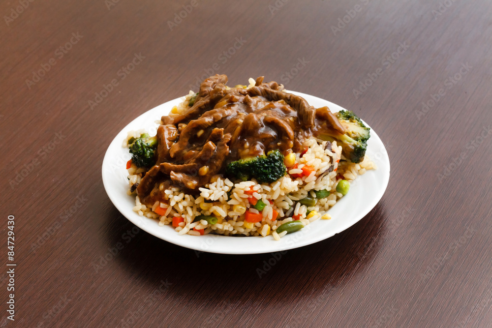 rice with pork rice with pork