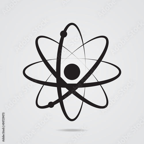 Electronics transform. The atomic model icon silhouette