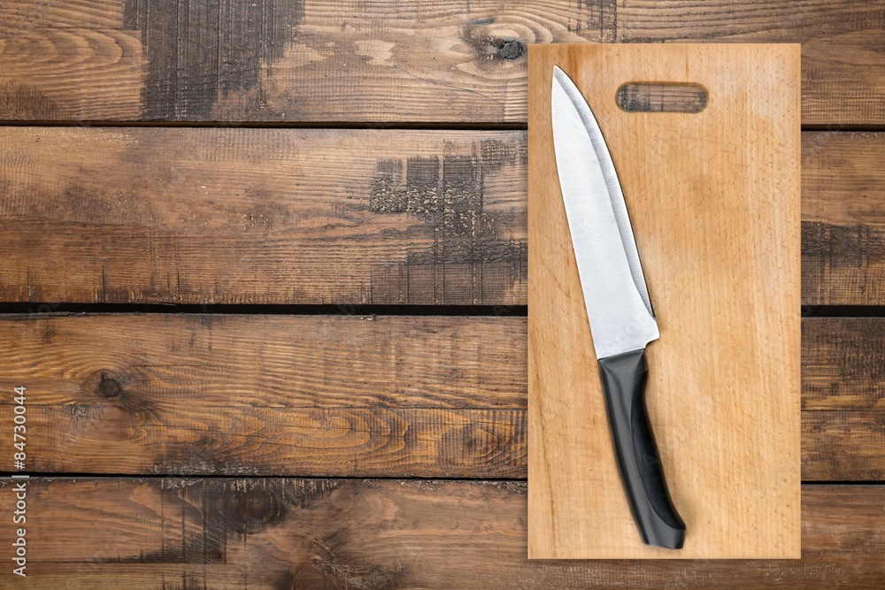Cutting Board, Kitchen Knife, Preparing Food. Cutting Board, Kitchen Knife, Preparing Food.