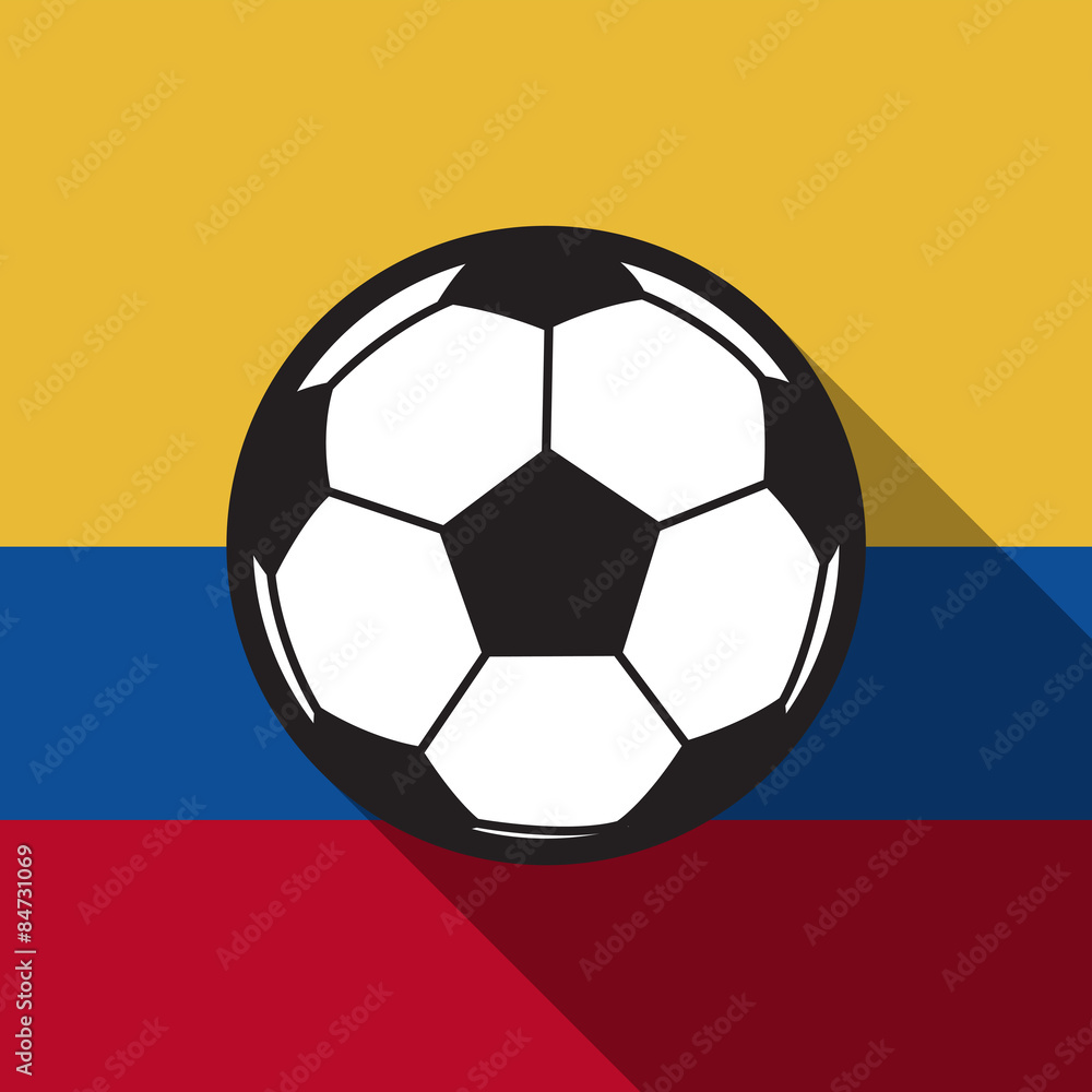 football icon with Colombia flag or Ecuador flag background football icon with Colombia flag or Ecuador flag background