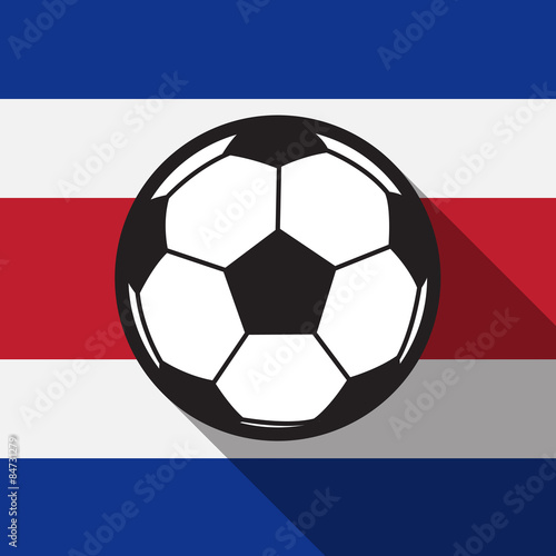football icon with Costa Rica flag background long shadow vector
