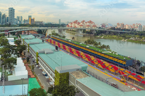 City view with a part of formula one track.
