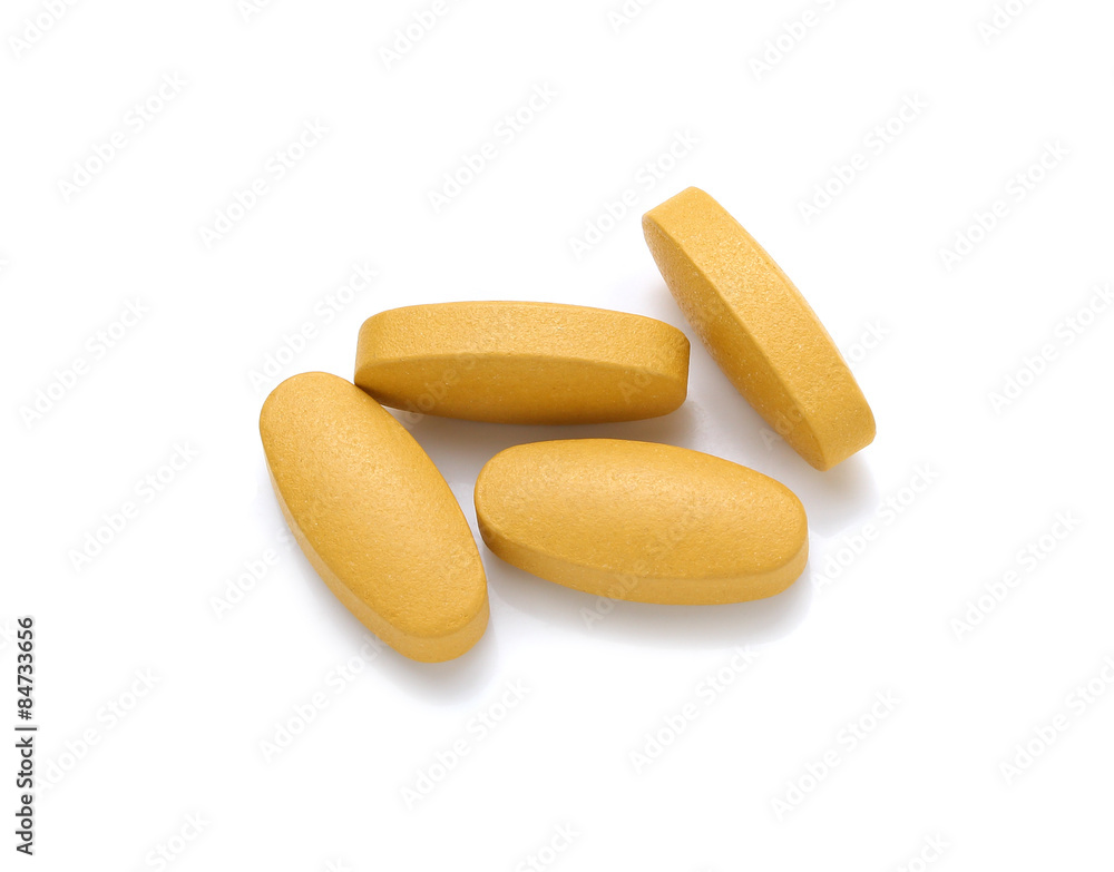 Vitamin C pills on white background Vitamin C pills on white background
