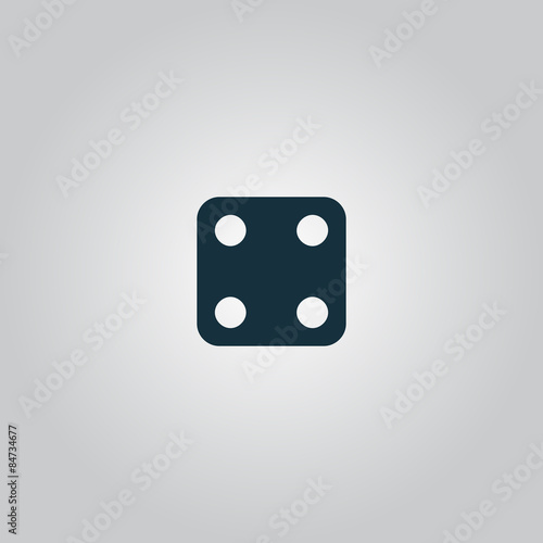 Vector illustration of one dices - side with 4.